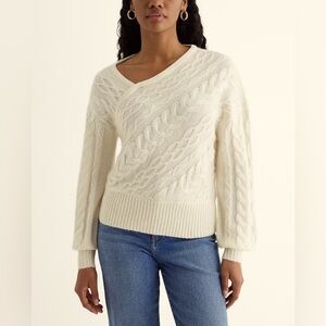 New without Tags. Express Asymmetrical neckline Cable Knit Sweater XL